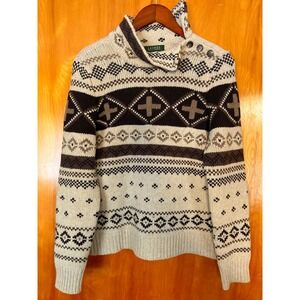 Women's Ralph‎ Lauren LRL Lambswool Nordic Fair Isle Sweater